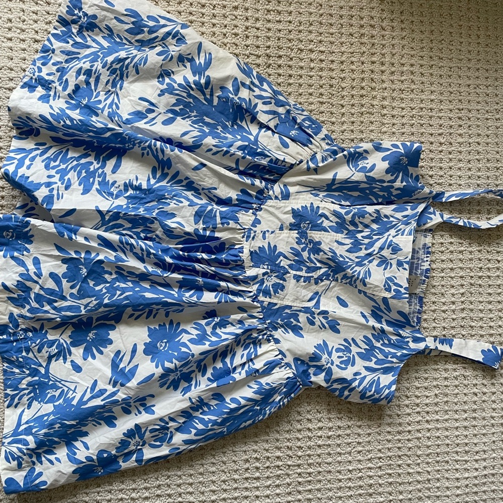 Blue and White Floral Dress